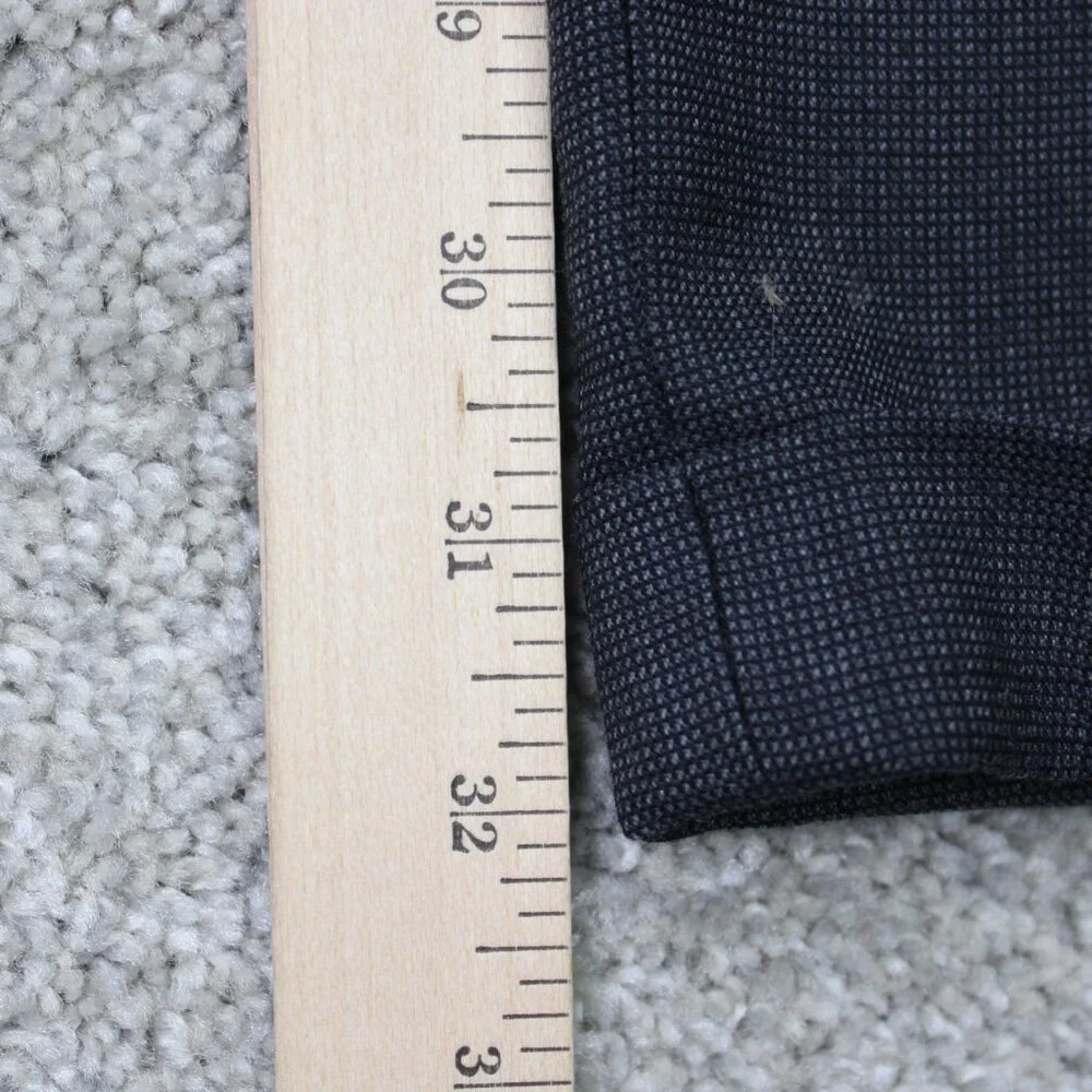 Joseph & Feiss International Trio Pants Mens 40x32 Gray Pleated 100% Wool Cuffed